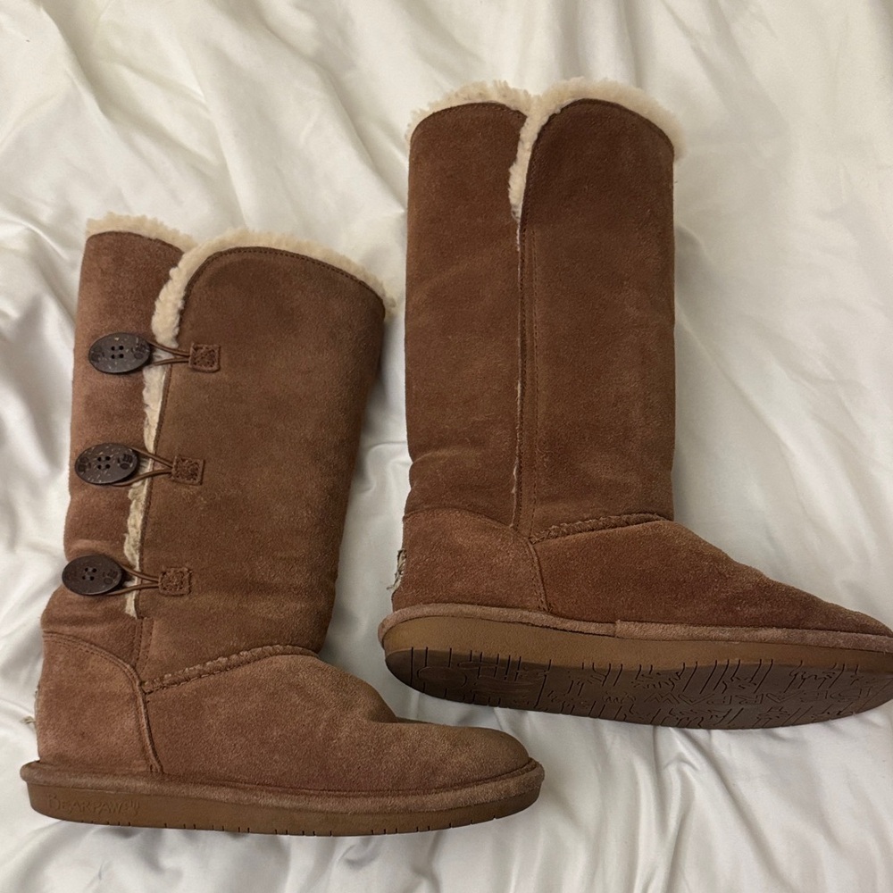 BearPaw Tan Shearling Winter Boots